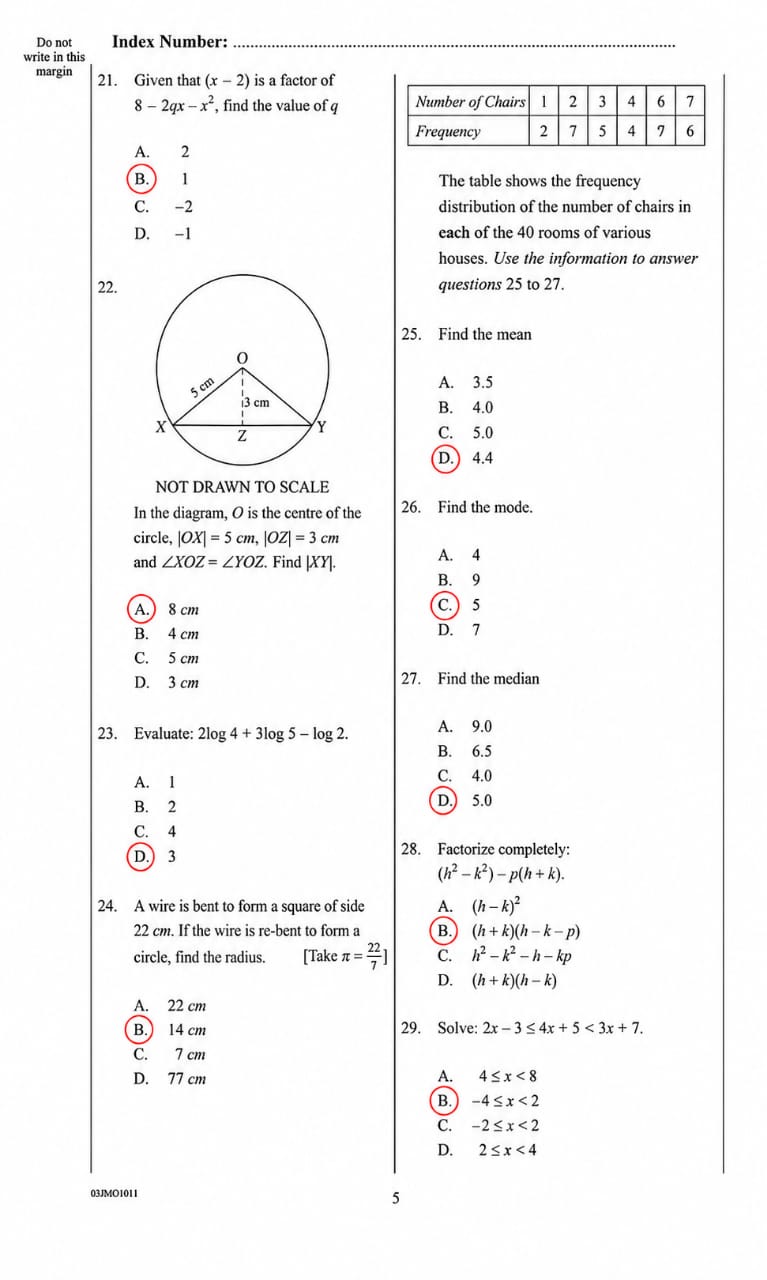 Waec 2026 Mathematics Questions and Answers