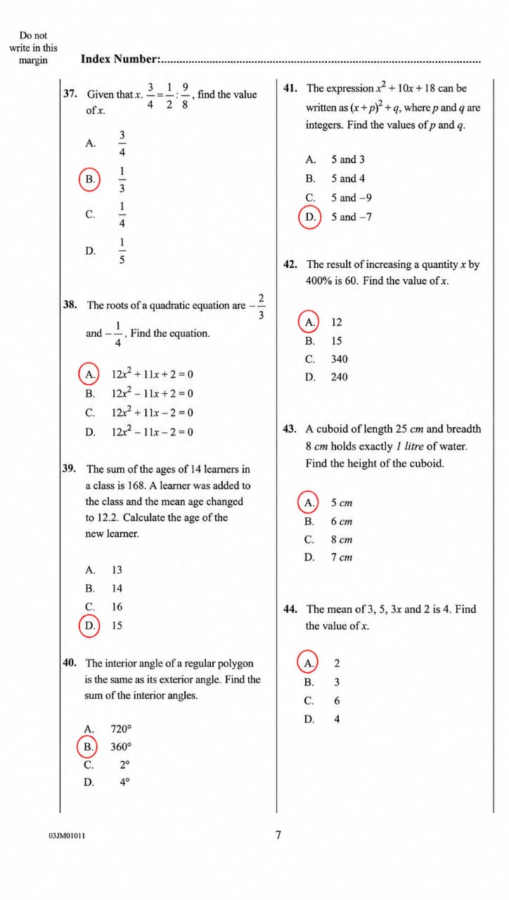 Waec 2026 Mathematics Questions and Answers