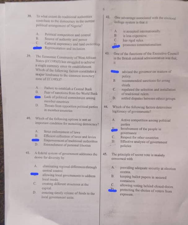 Waec Government Answers (Essay