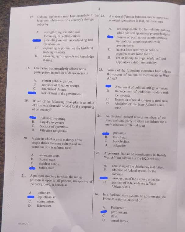 Waec Government Answers (Essay