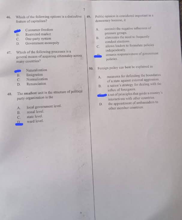 Waec Government Answers (Essay