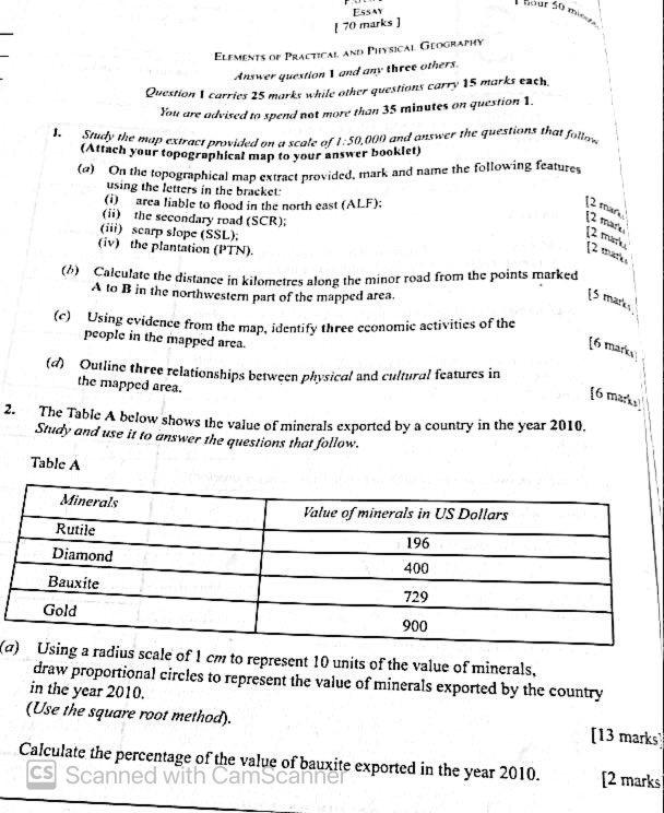 Waec 2026 Geography Practical Answers