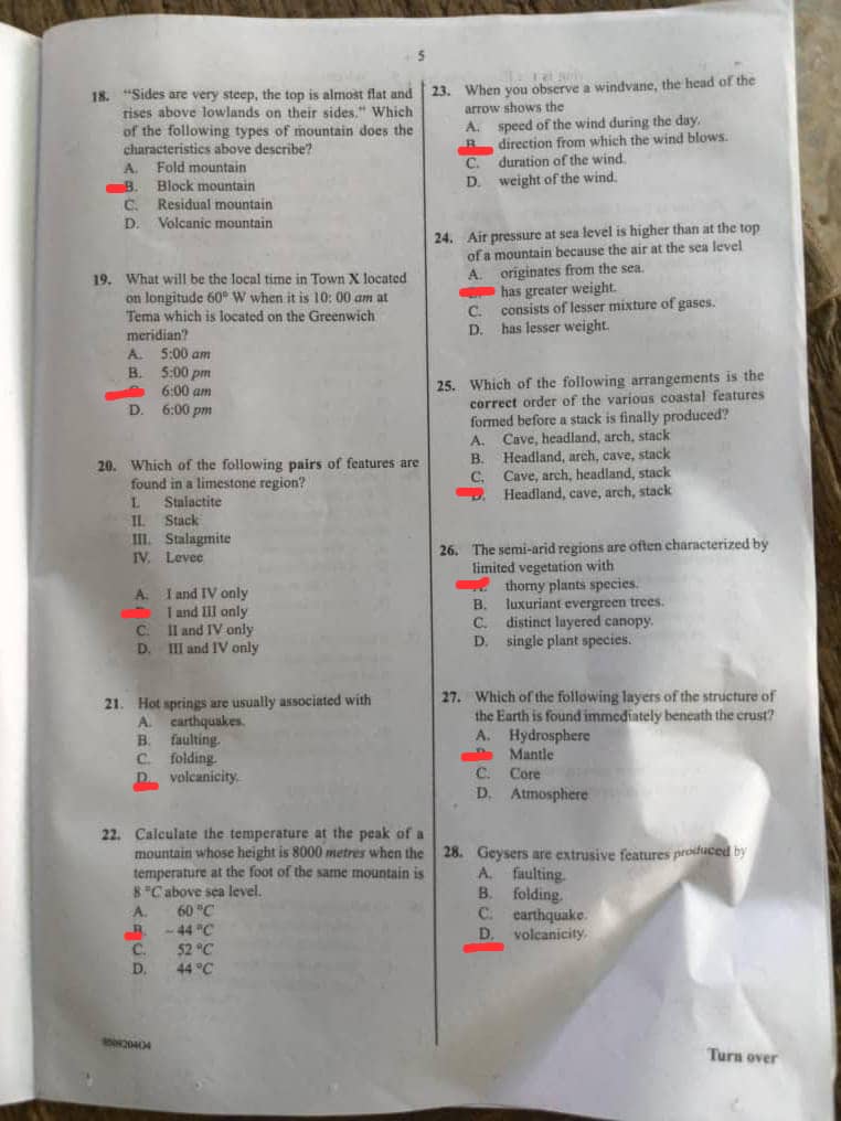 Waec 2026 Geography Questions and Answers