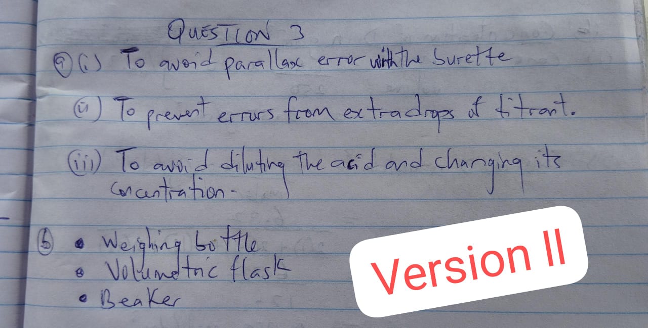 WAEC 2026 Chemistry Practical ALT B Questions and Answers