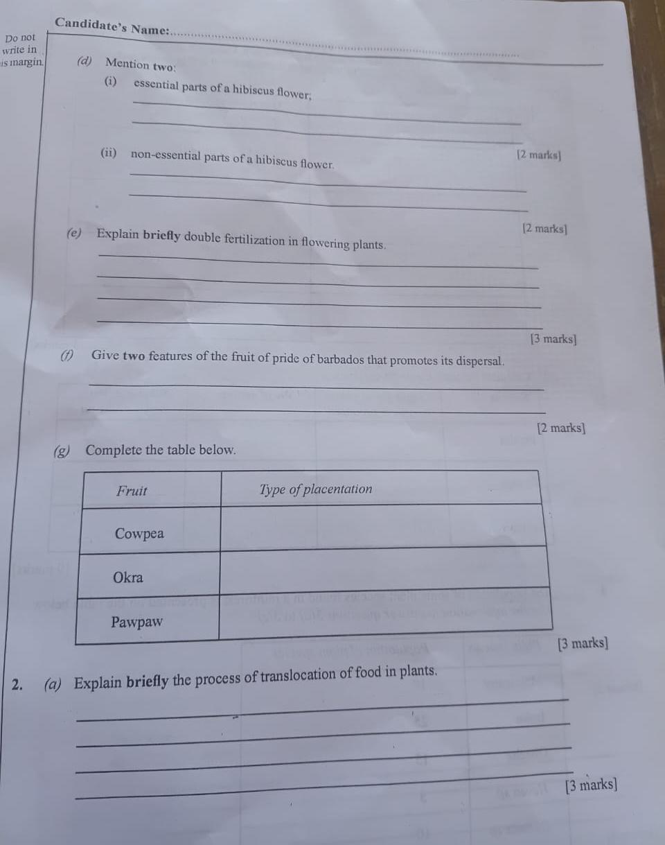 Waec 2026 Biology Questions and Answers