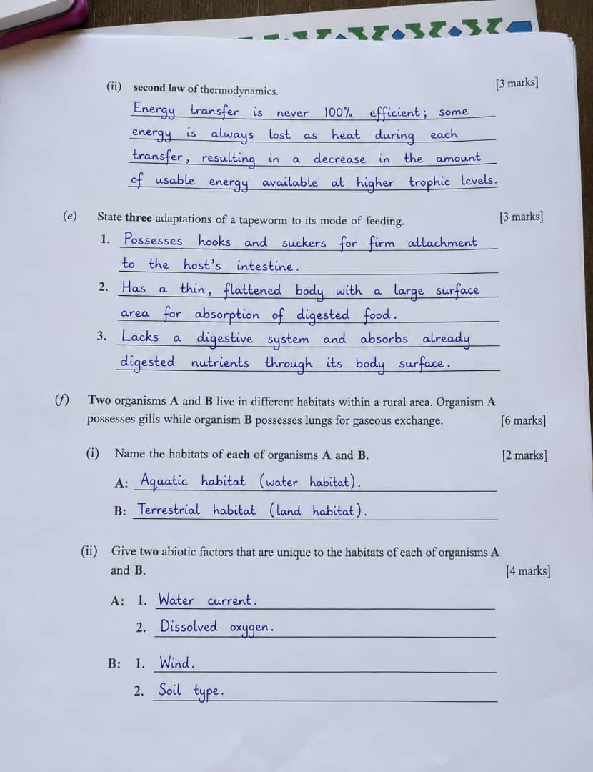 Waec 2026 Biology Questions and Answers