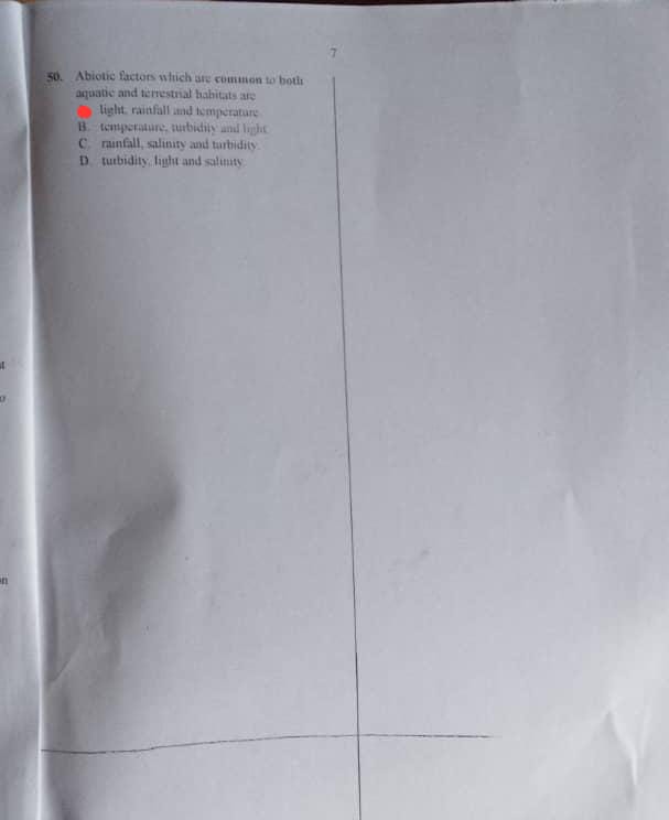 Waec 2026 Biology Questions and Answers