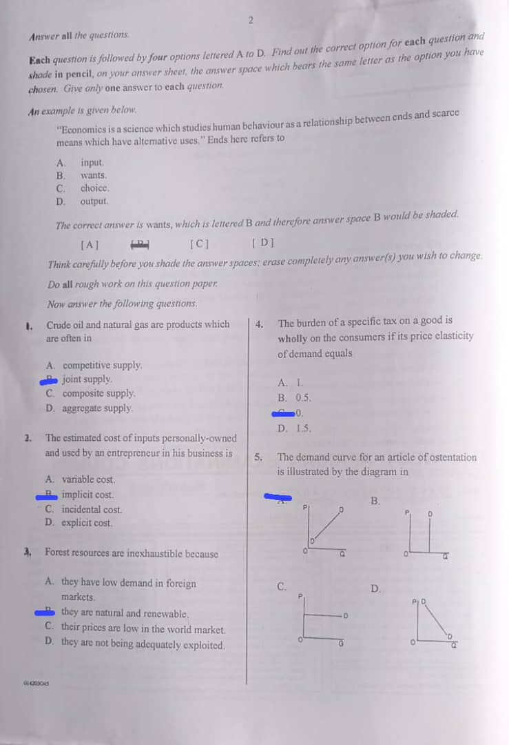 Waec 2026 Economics Questions and Answers